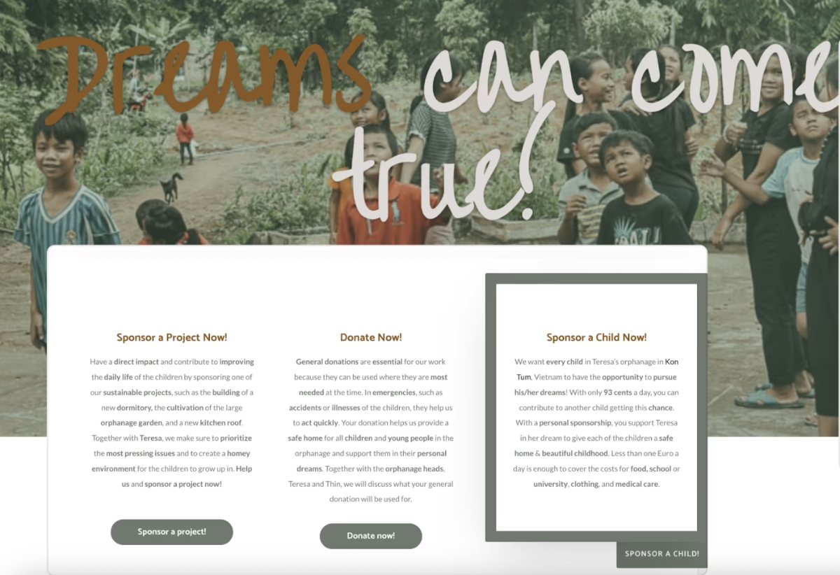 Bestehende Website vor dem Redesign