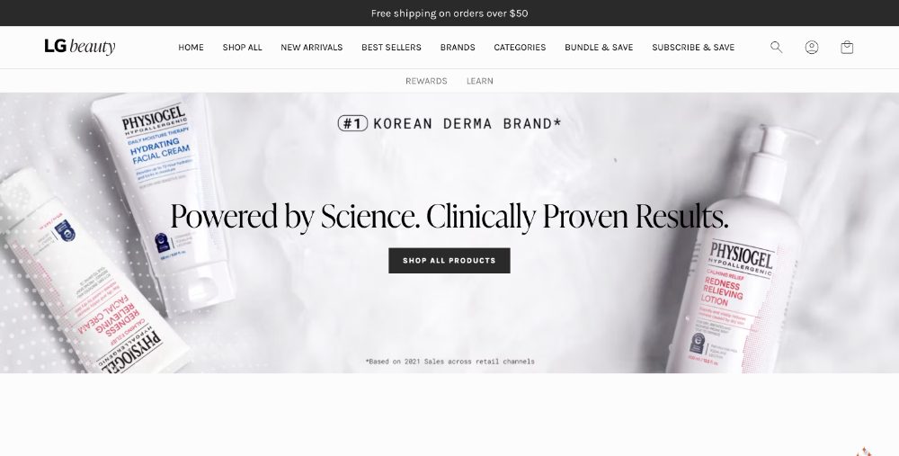 Marken-Landingpage Physiogel