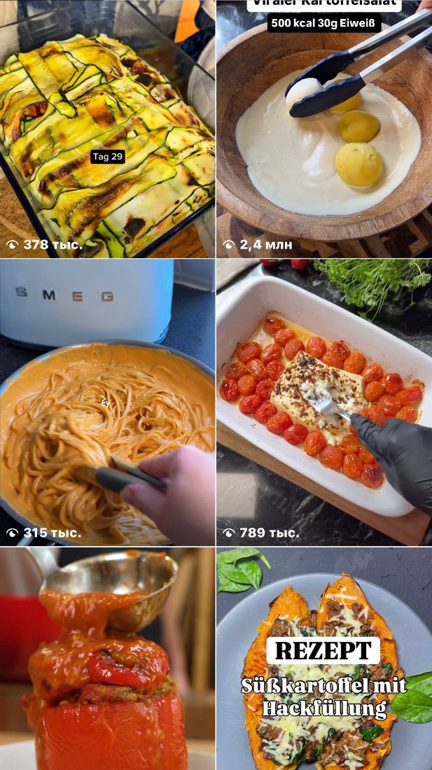 Populäre Rezept-Reels mit Views